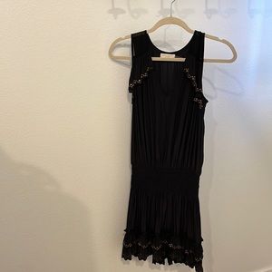 Rant Brook black silk mini dress